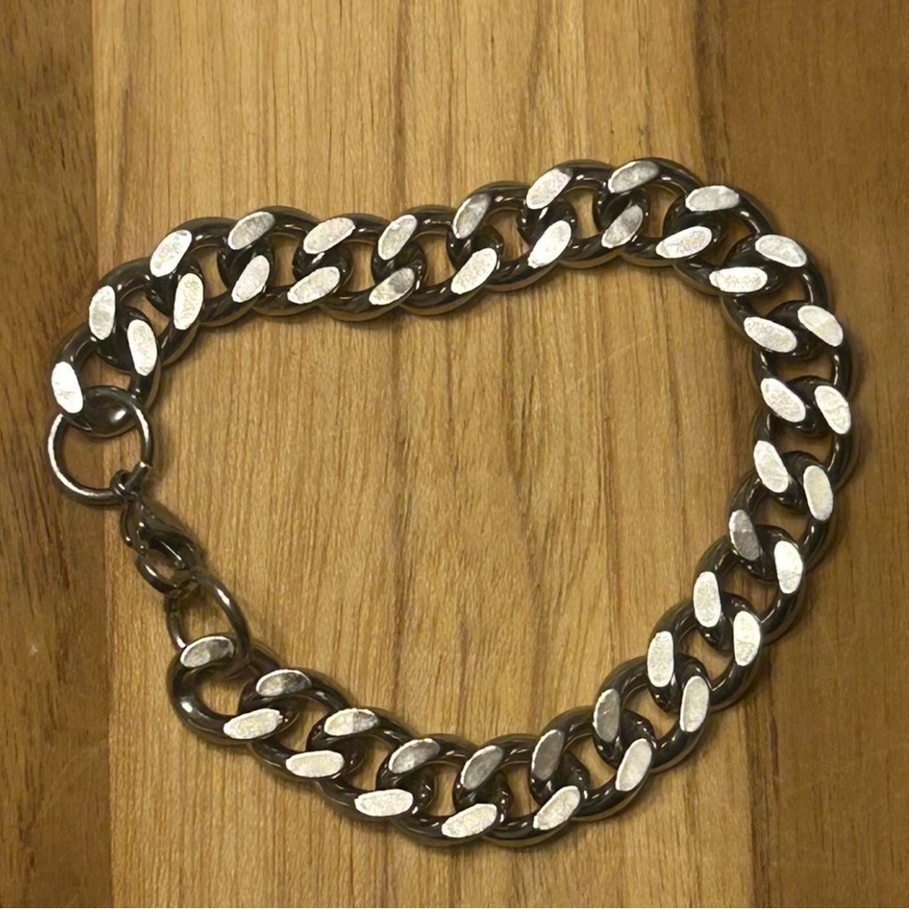 Unisex Silver stainless steel chain bracelet